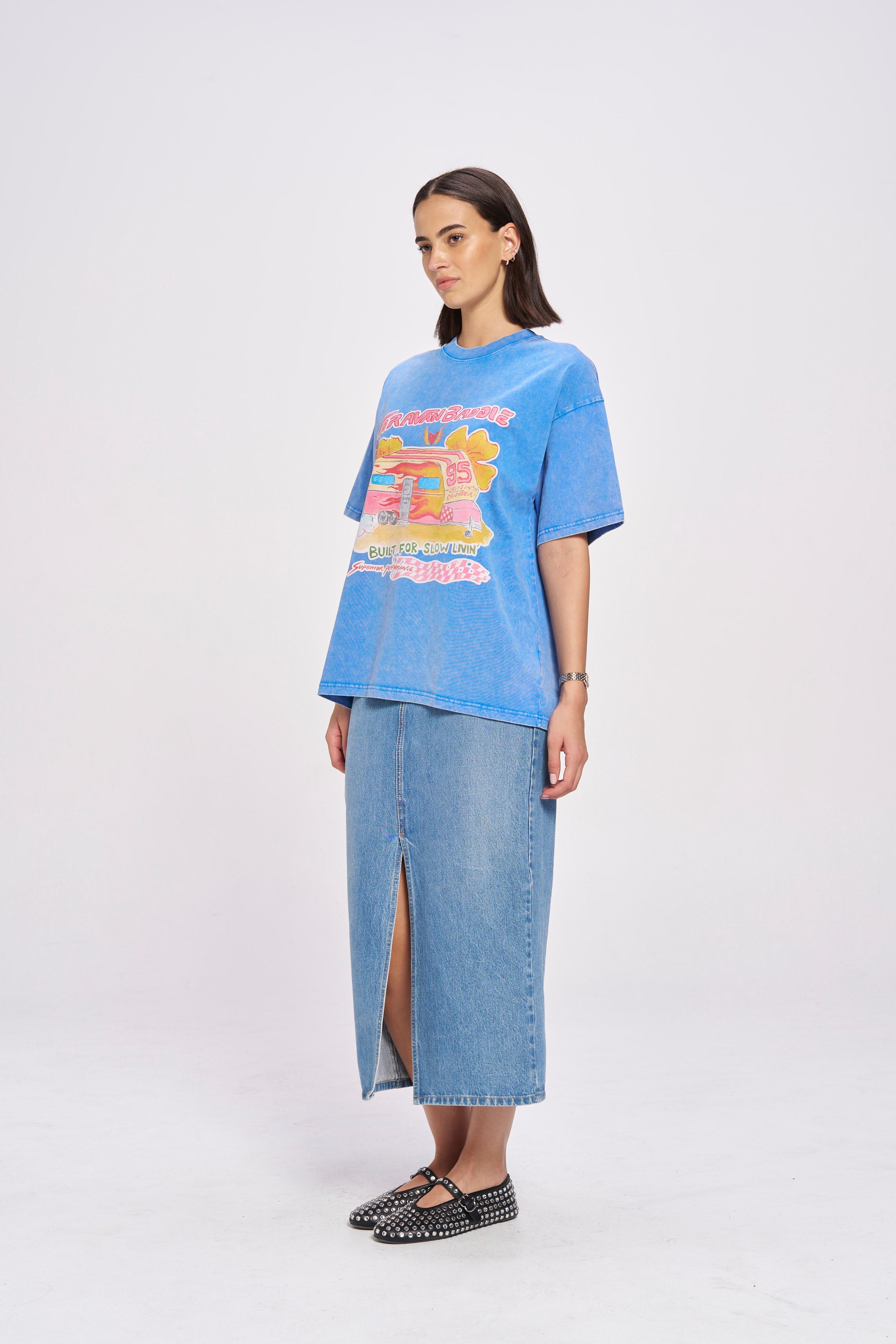 Caravan Baddie Oversize Acid Wash - MAKU THE LABEL
