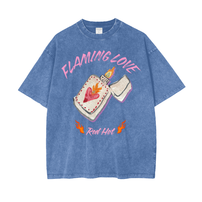 Flaming Love Snow Wash Oversize - MAKU THE LABEL