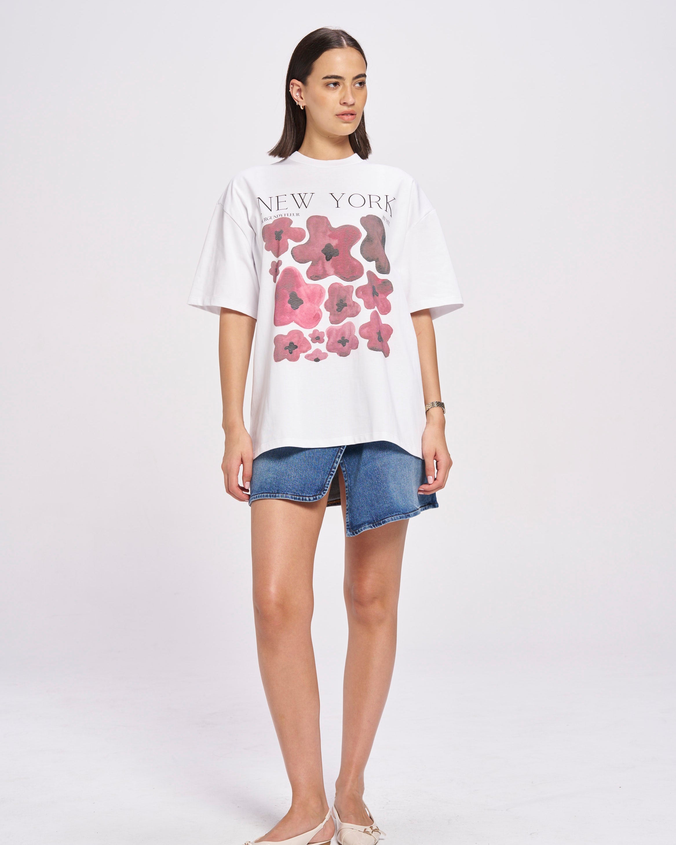 New York Fleur Oversize Tee - MAKU THE LABEL