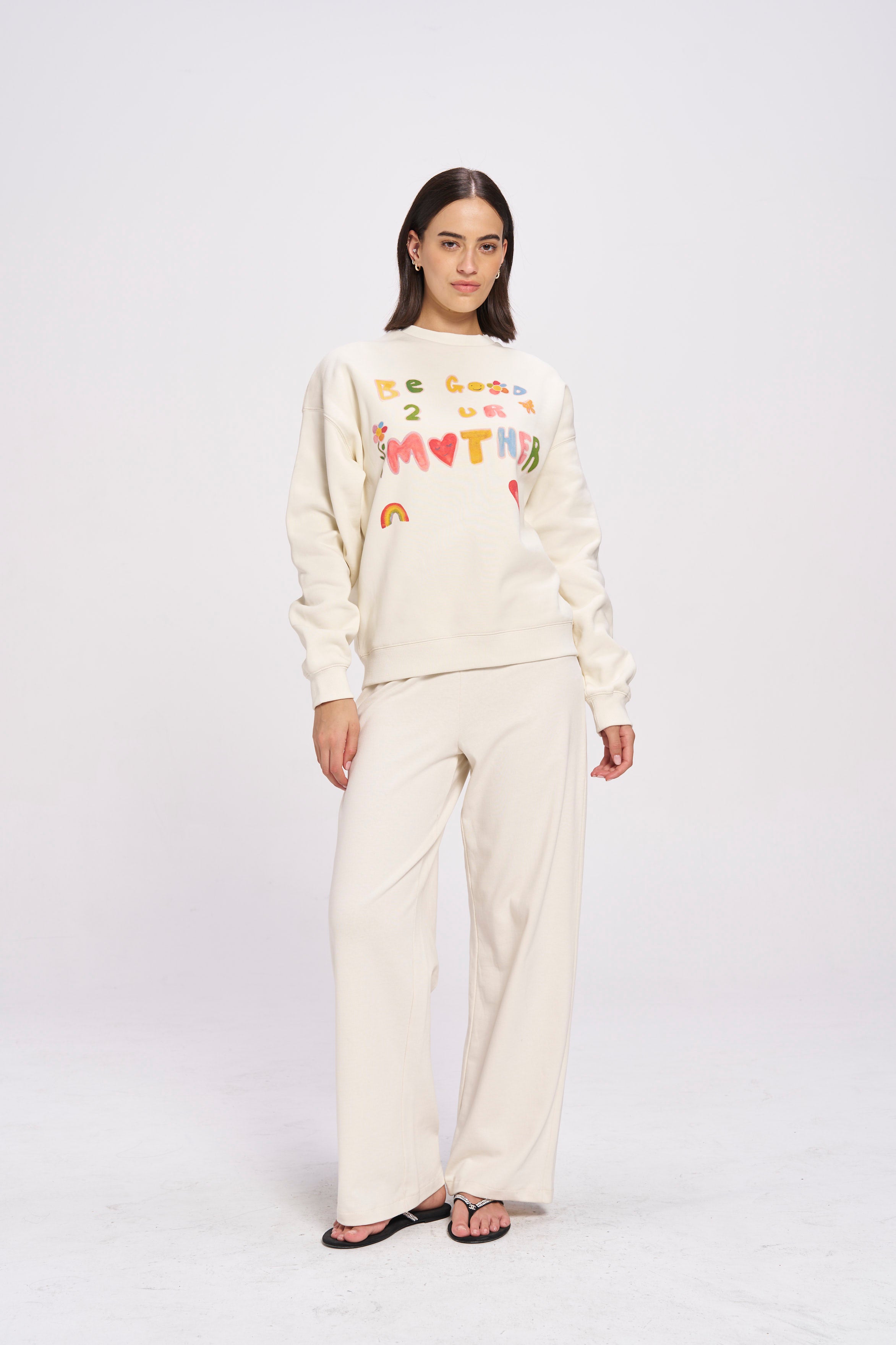 Be Good to your Mother Fleece Crew - MAKU THE LABEL 