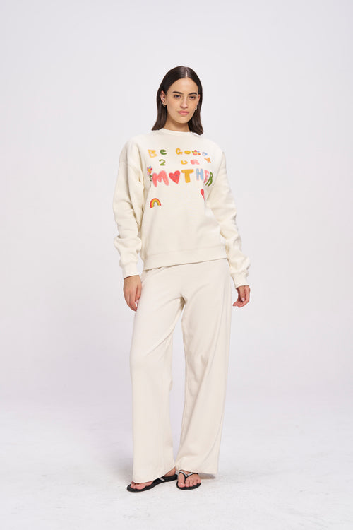 Be Good to your Mother Fleece Crew - MAKU THE LABEL 