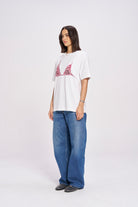 Burgundy Bralette Oversize Tee - MAKU THE LABEL 