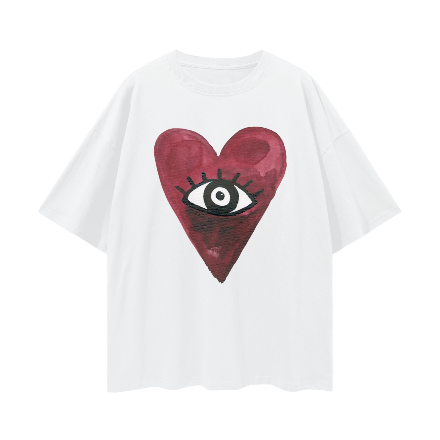 Burgundy Hearts Club Tee - MAKU THE LABEL 