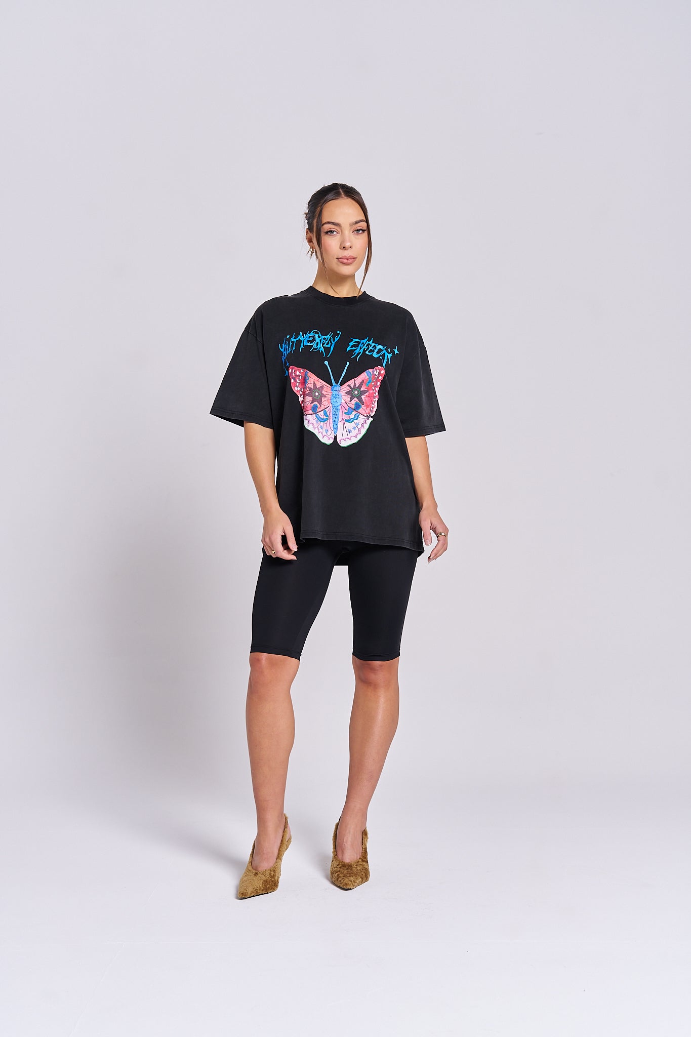 Butterfly Effect Acid Wash Oversize Tee - MAKU THE LABEL 