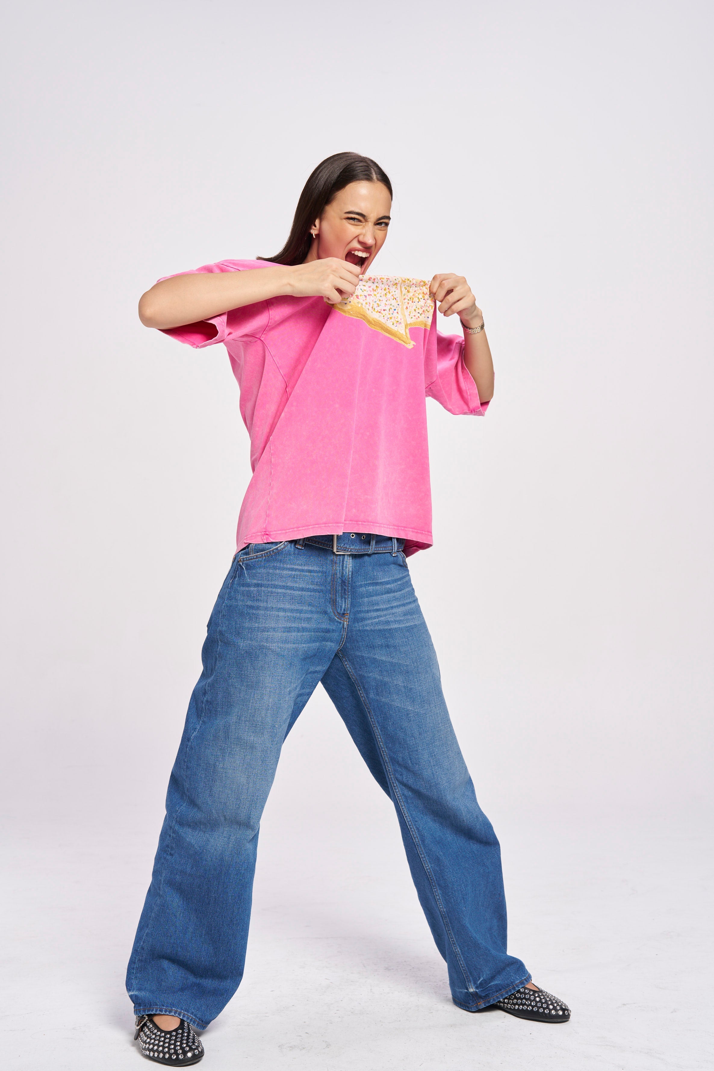 Fairy Bread Acid Wash Oversize Tee - MAKU THE LABEL 