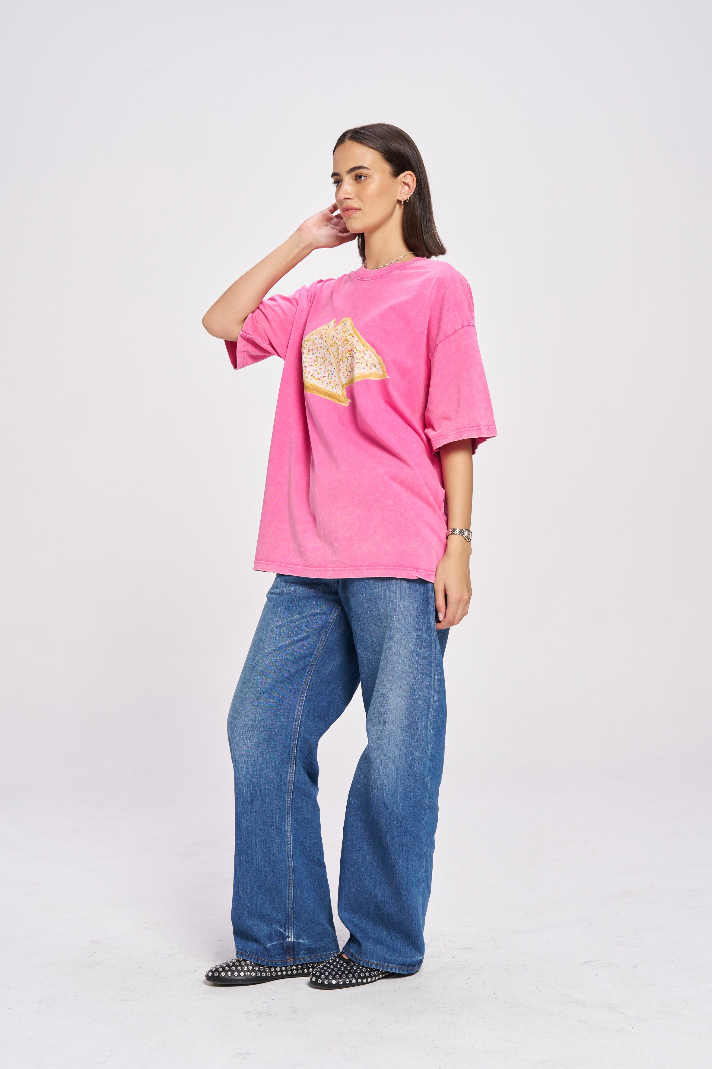 Fairy Bread Acid Wash Oversize Tee - MAKU THE LABEL 