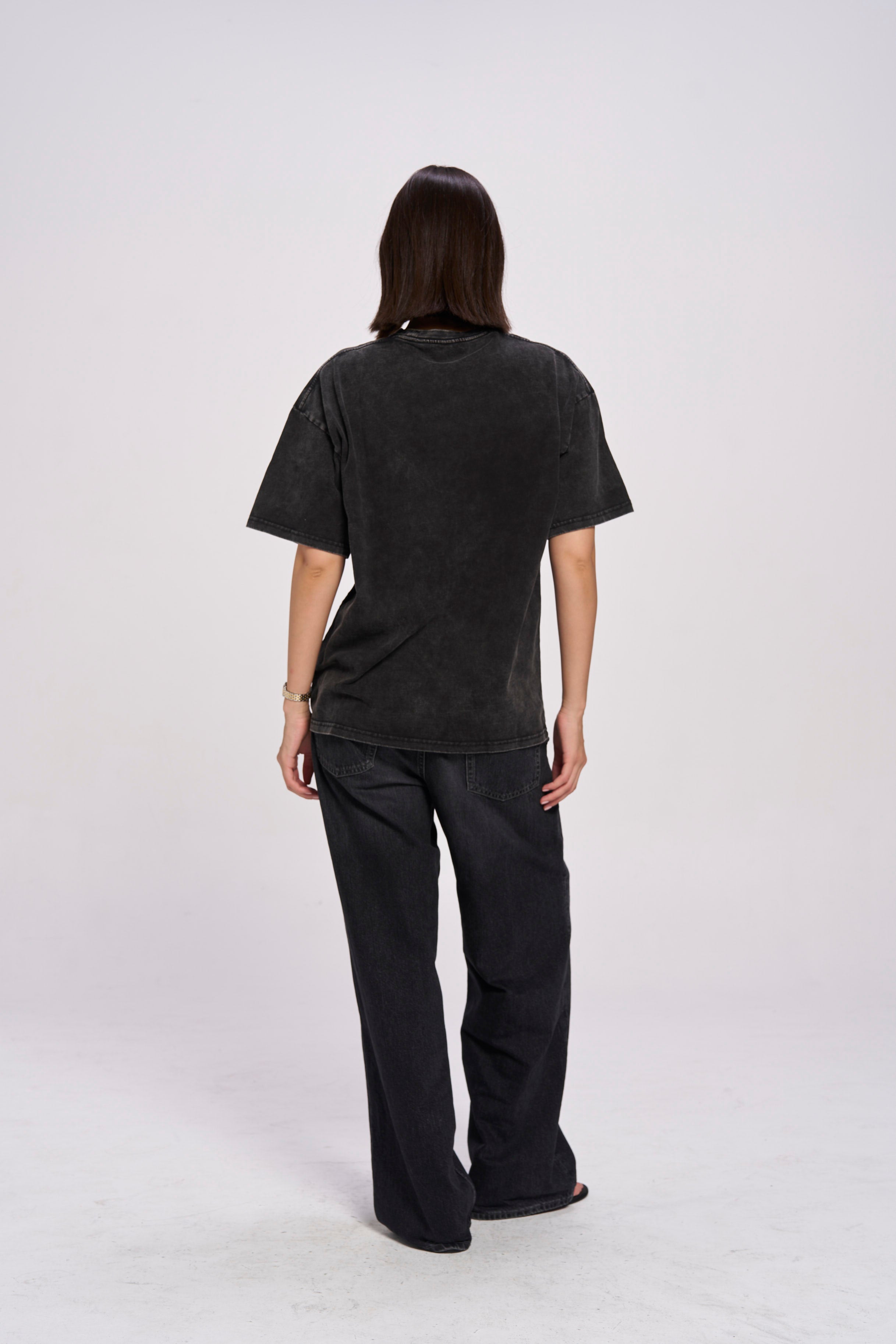 Fiery Oversize Snow Wash Tee - MAKU THE LABEL 