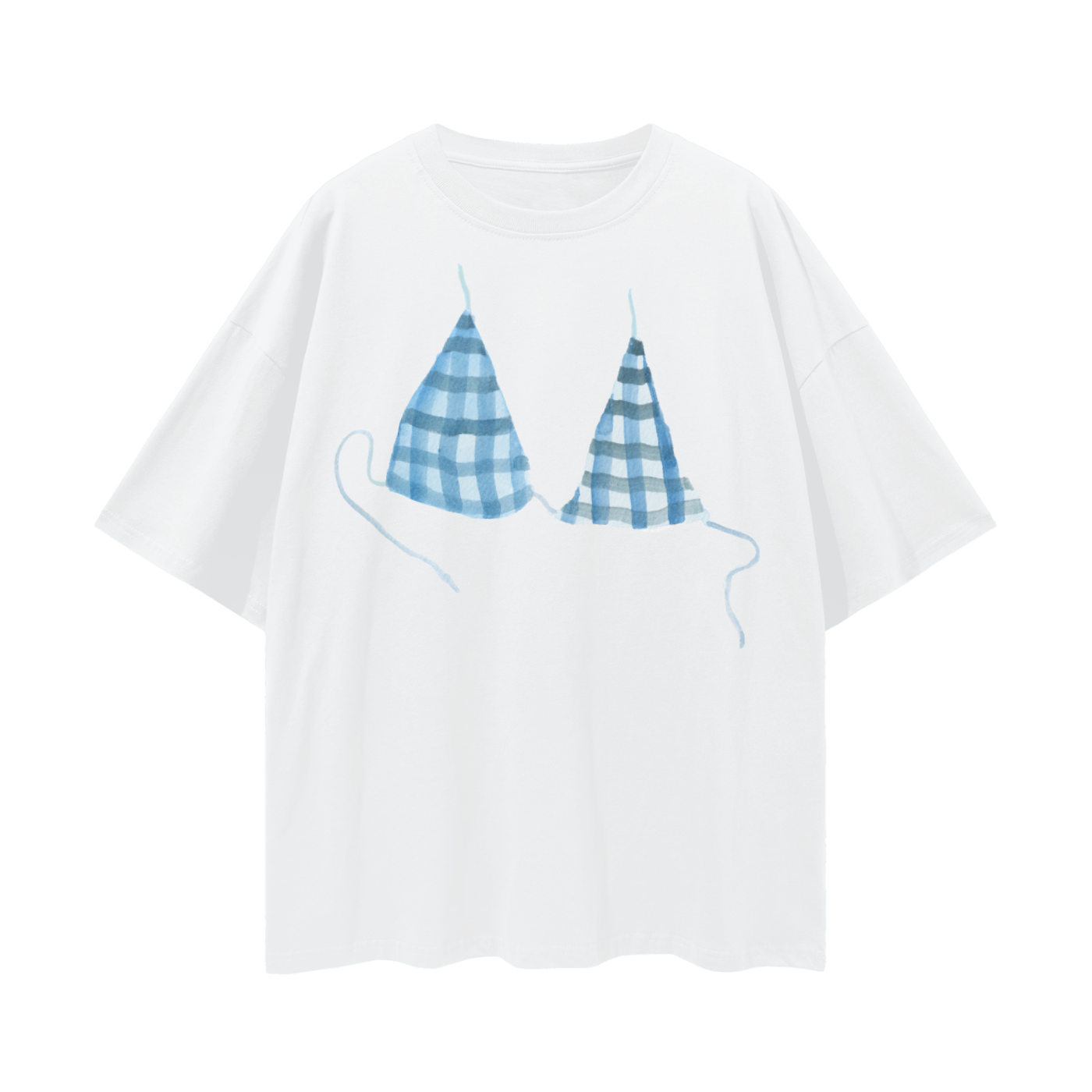 Gingham Bikini Oversize tee - MAKU THE LABEL 