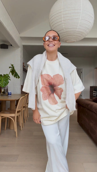 Burgundy Hibiscus Oversize Tee – MAKU THE LABEL