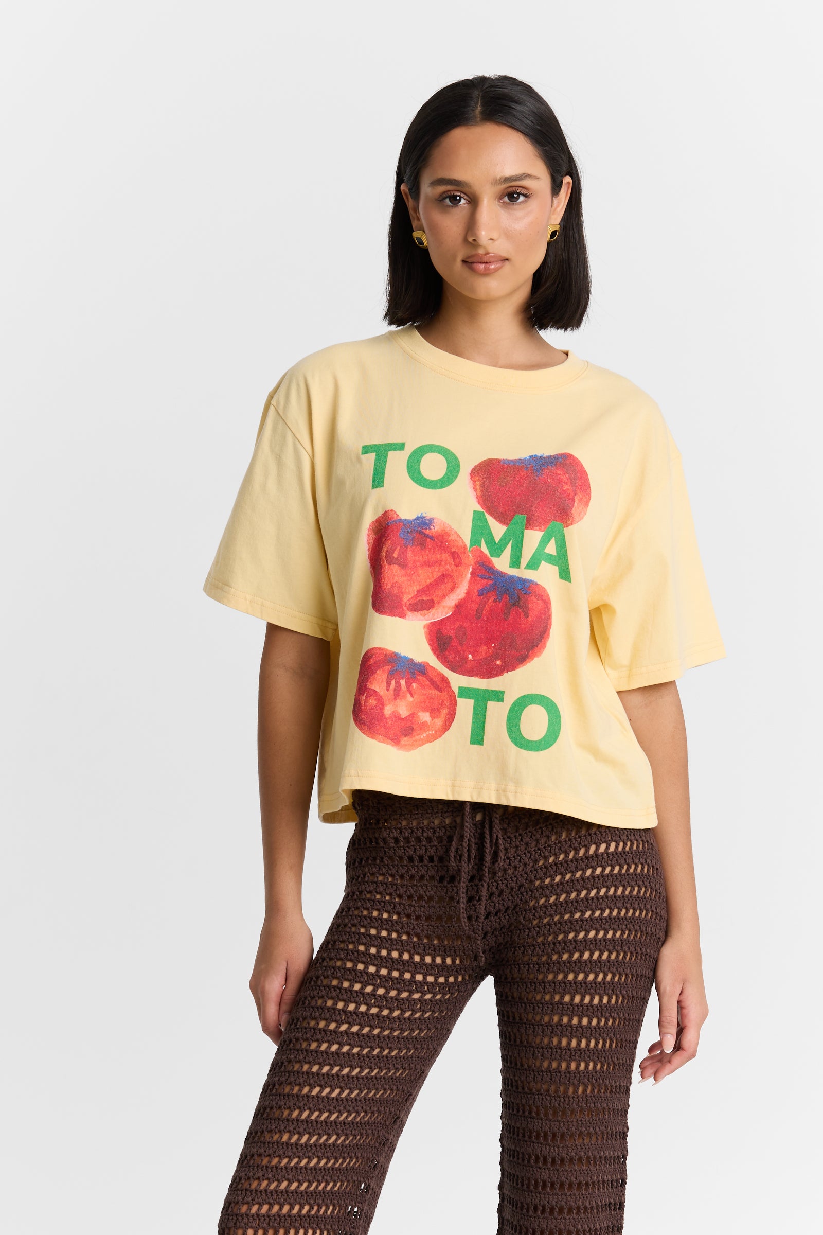 Tomato Boxy Crop Tee