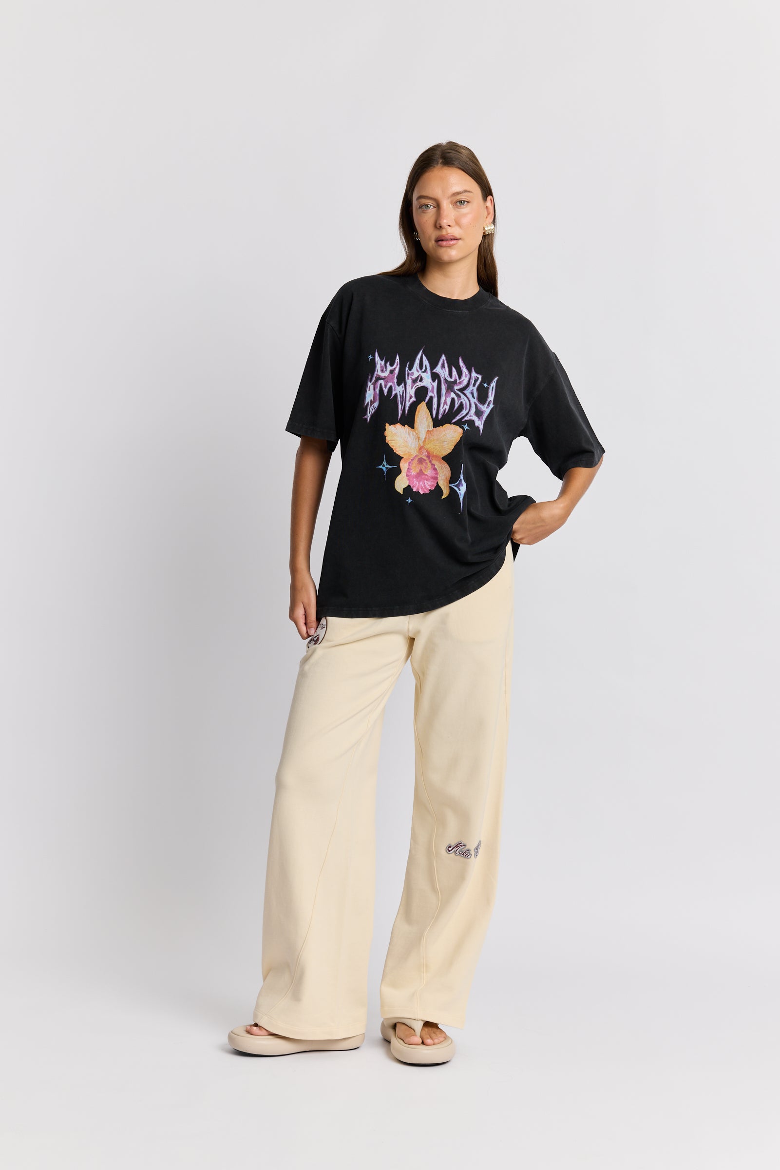 Chrome Flower Snow Wash Oversize Tee – MAKU THE LABEL