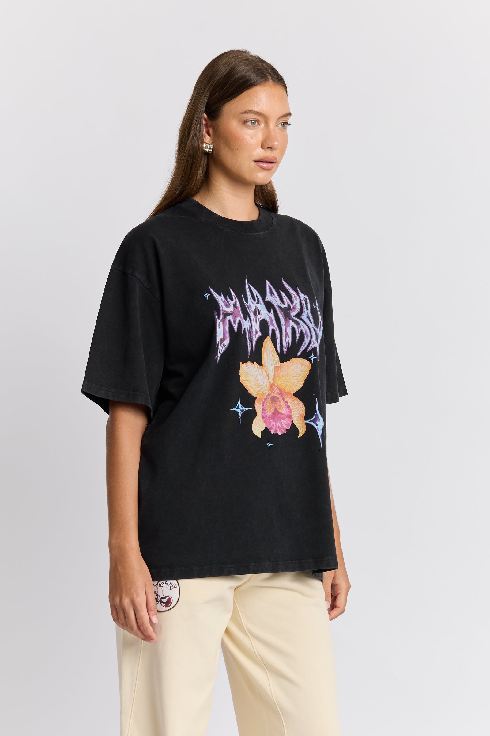 Chrome Flower Snow Wash Oversize Tee – MAKU THE LABEL