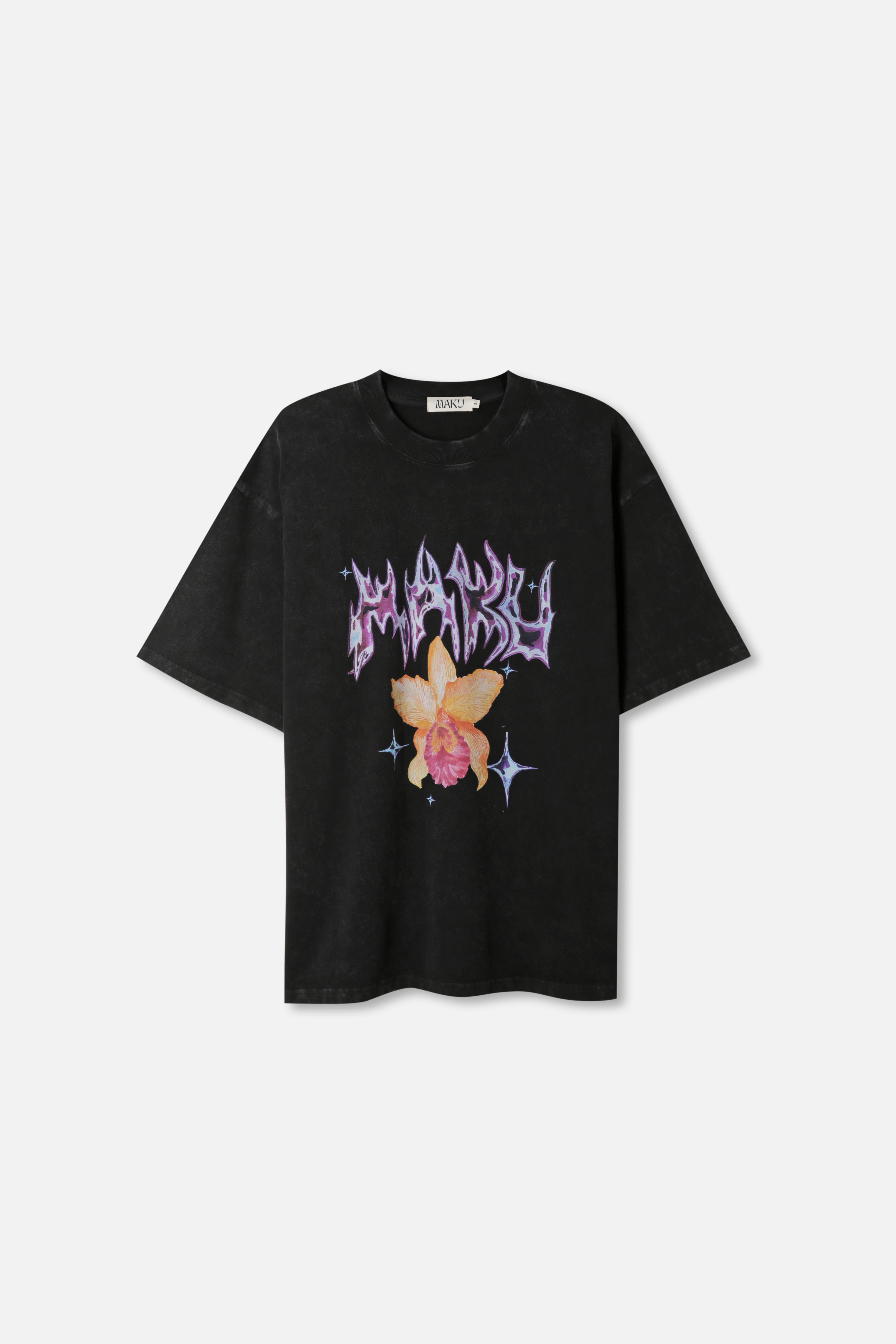 Chrome Flower Snow Wash Oversize Tee – MAKU THE LABEL