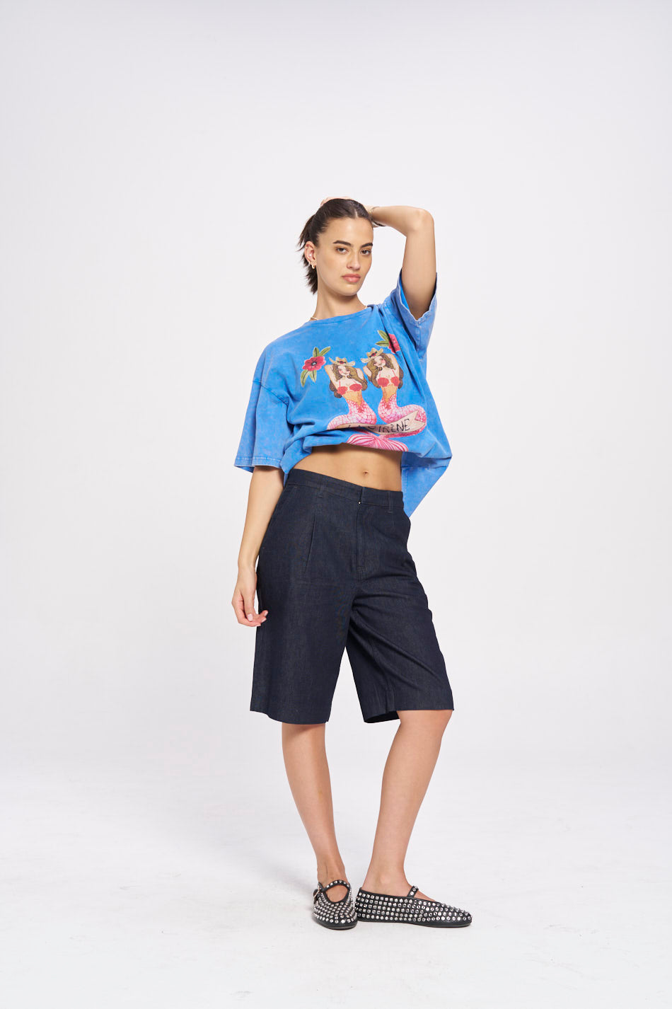 Mermaid La Sirene Oversize Tee - MAKU THE LABEL 