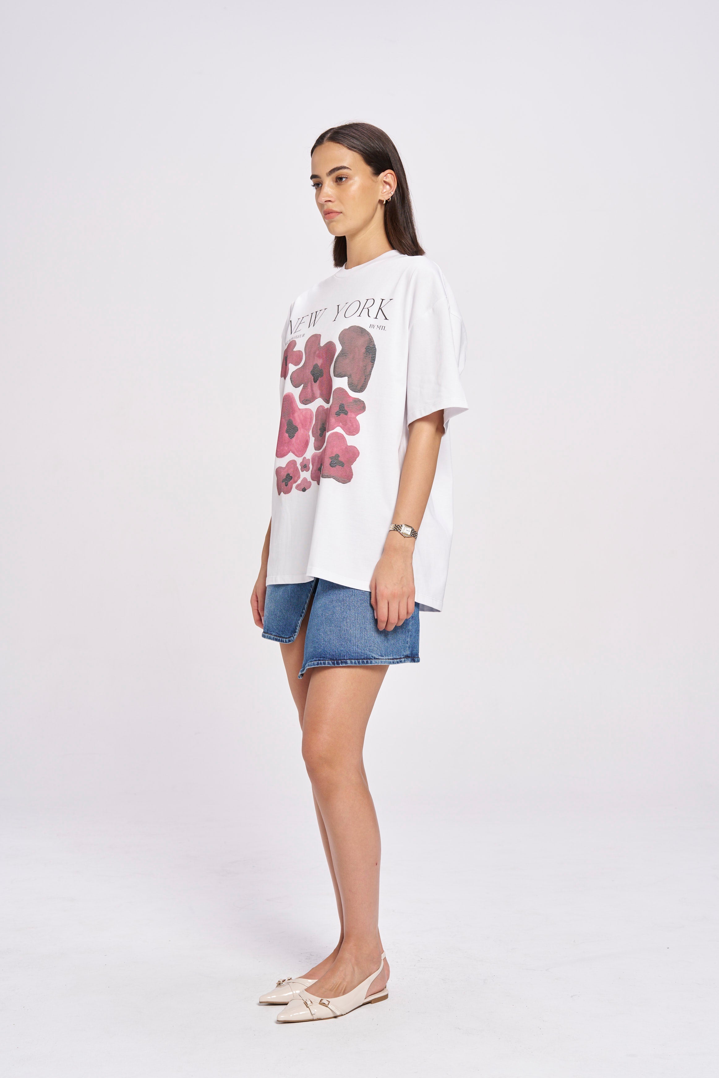 New York Fleur Oversize Tee - MAKU THE LABEL 