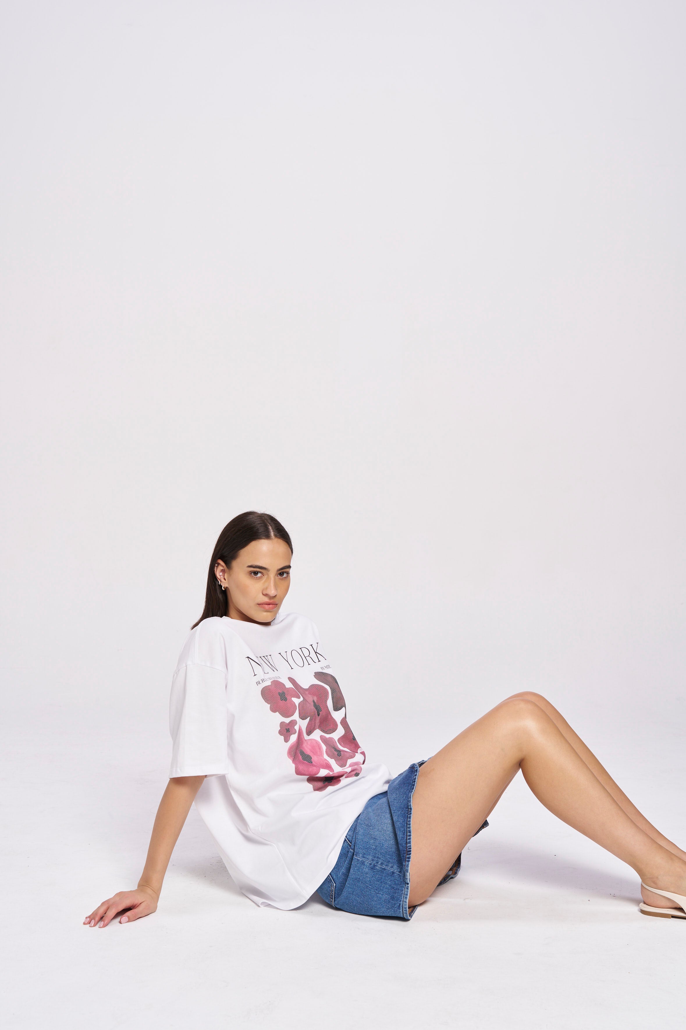 New York Fleur Oversize Tee - MAKU THE LABEL 