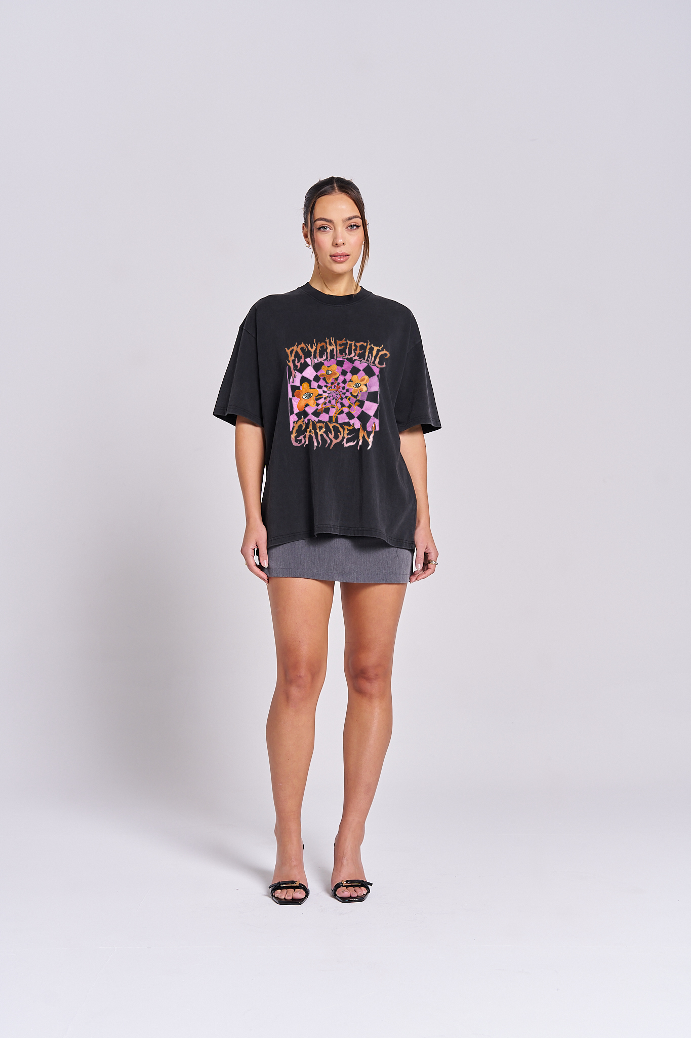 Psychedelic Garden Snow Wash Tee - MAKU THE LABEL 