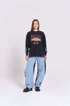 Racing Hearts L/S Snow Wash STYLERUNNER EXCLUSIVE ONLY - MAKU THE LABEL 