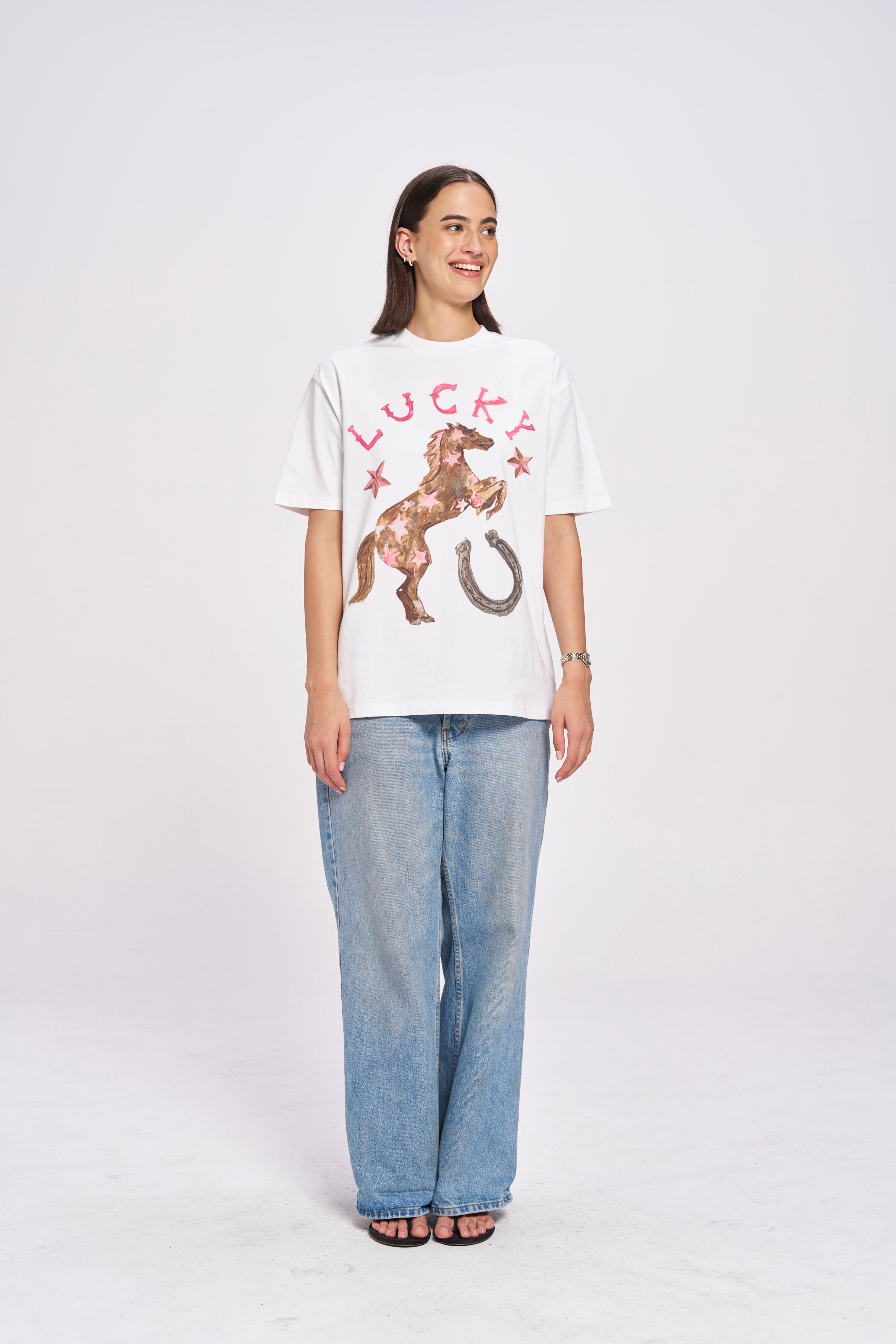 Western Lucky Oversize Tee - MAKU THE LABEL 