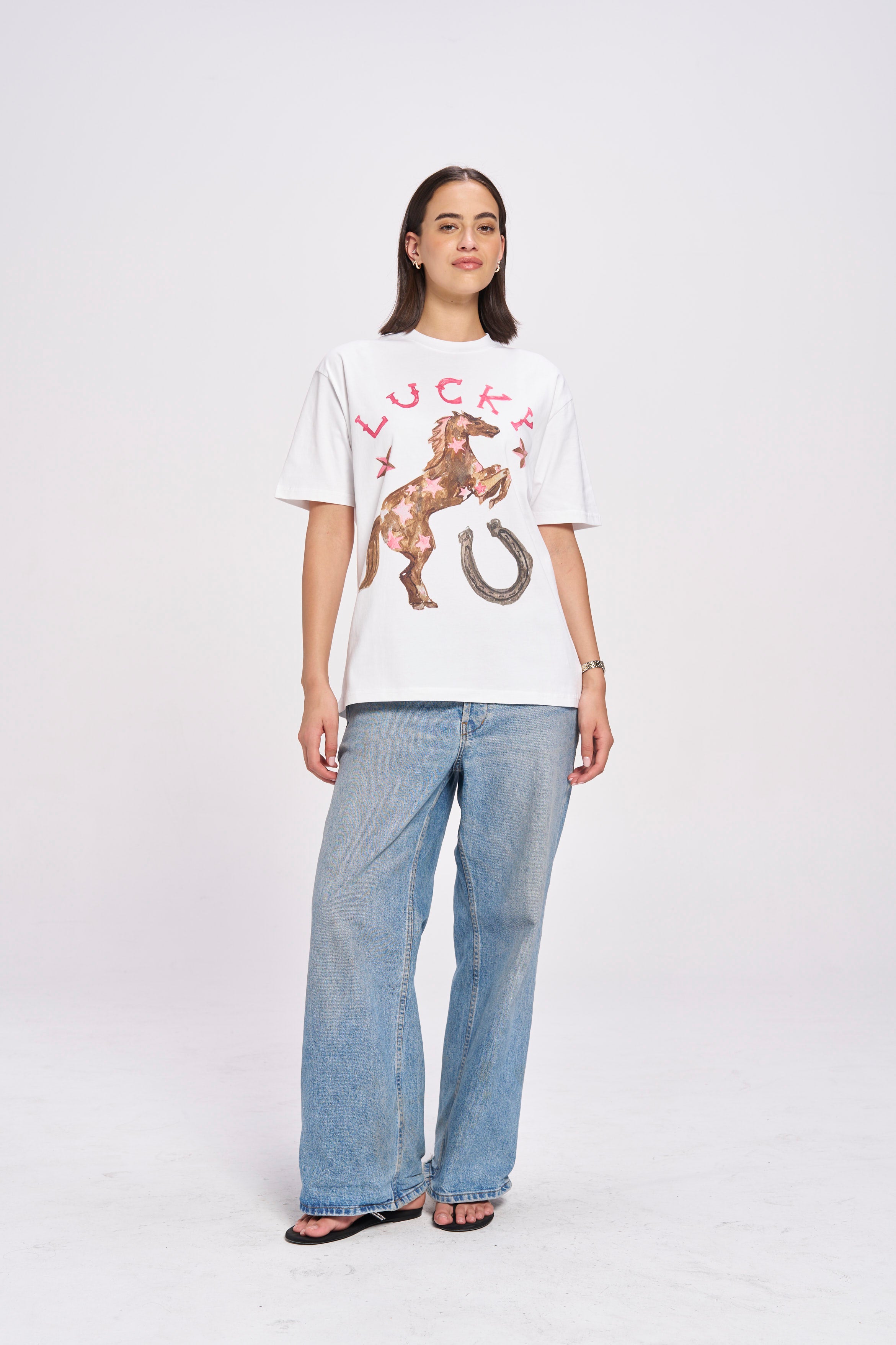 Western Lucky Oversize Tee - MAKU THE LABEL 
