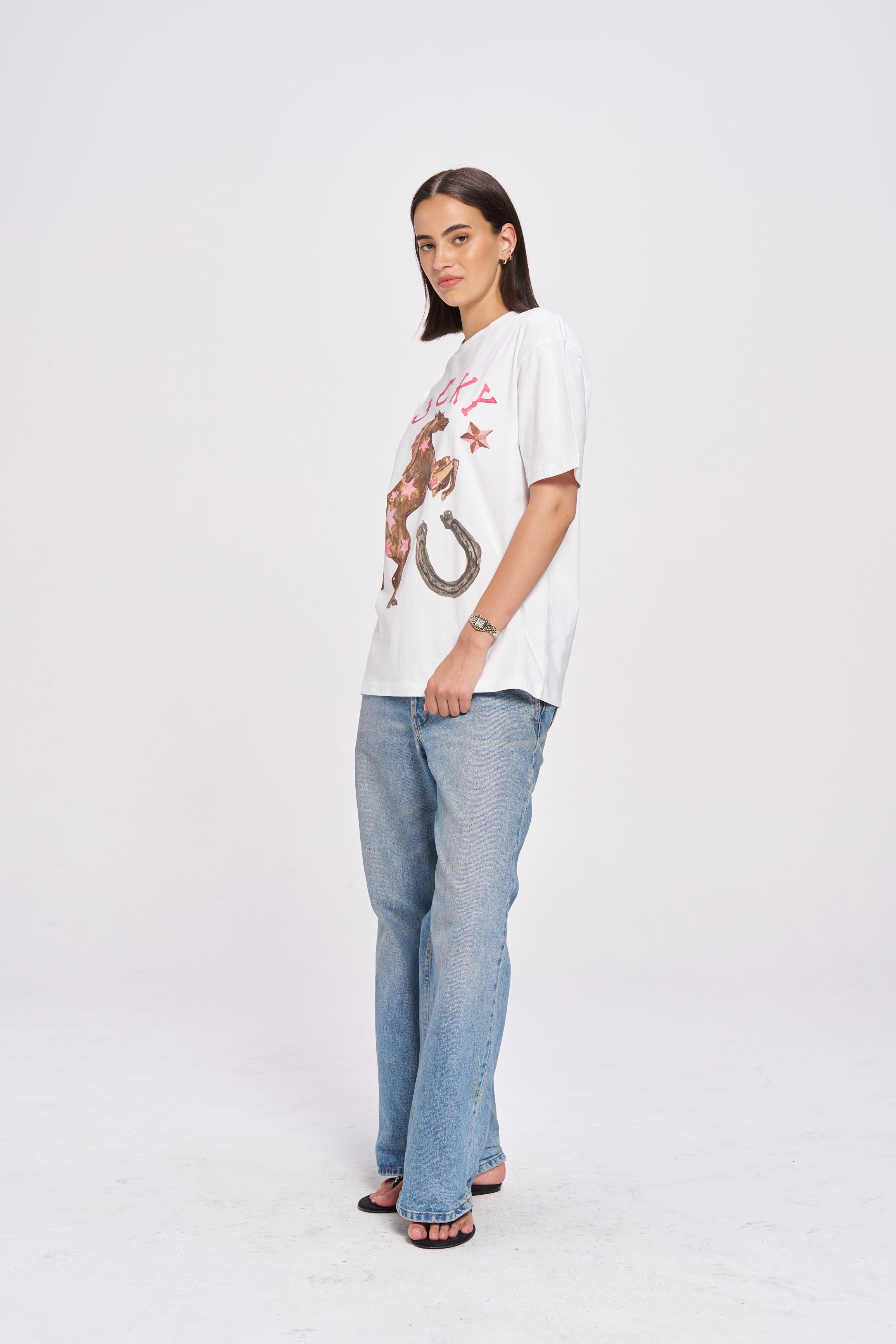 Western Lucky Oversize Tee - MAKU THE LABEL 