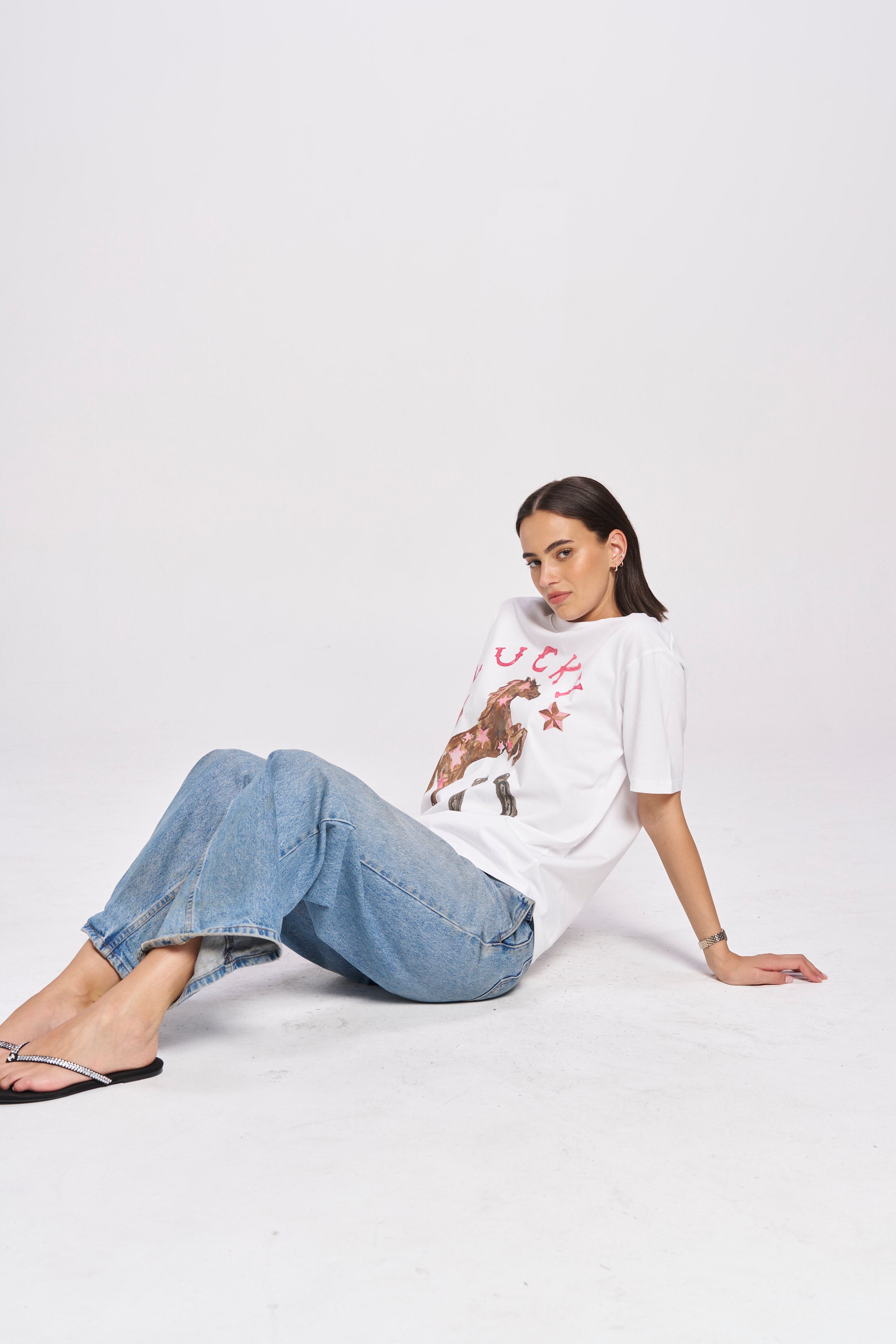 Western Lucky Oversize Tee - MAKU THE LABEL 